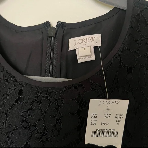 NWT J. Crew Black Lace Peplum Tank Top - Picture 5 of 7